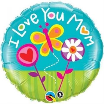 Folienballon - I Love You Mom (heliumgefüllt)